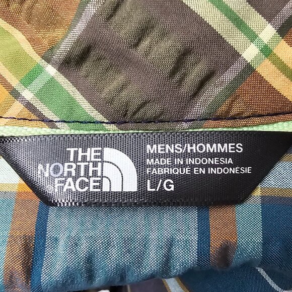 The North Face Plaid Casual Button Down Shirt - Blue and Brown - Picture 7 of 9
